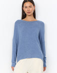 Weicher Pullover in Blau-meliert