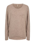 Melierter Pullover in Beige-Rosa
