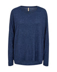*Weicher Pullover in Blau-meliert