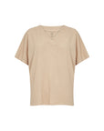 Shirt mit V-Ausschnitt in Beige