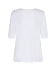 Basic T-Shirt mit längeren Ärmeln in weiß