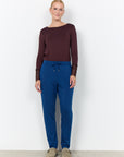 Longshirt mit Spitze in Aubergine