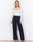 Schicke Hose mit weitem Bein in Dunkelblau