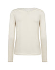 Longshirt mit Spitze in Creme