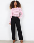 feine Hose mit gradem Bein in Schwarz
