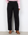feine Hose mit gradem Bein in Schwarz