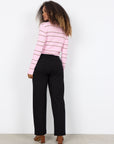 feine Hose mit gradem Bein in Schwarz