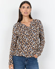 Langarmshirt Braun mit Muster