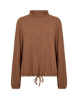 Weicher Pullover mit hohem Kragen in Toffee