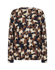 * Blumenprint Bluse mit V-Ausschnitt