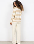 Longshirt mit Streifen in Creme/Beige