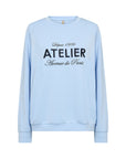 Banu Pullover mit Aufschrift in Hellblau