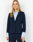 Blazer mit gerüschten Ärmeln in blau