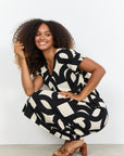 Baumwollkleid mit geometrischen Print
