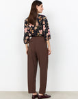 Edle Hose mit Bundfalte in Braun (8694)