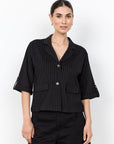 Nadelstreifen Kurzarm-Blazer
