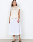 Kurzarm Glanz-Bluse mit gerafftem Ausschnitt