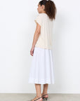 Kurzarm Glanz-Bluse mit gerafftem Ausschnitt
