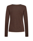 Langarmshirt mit Streifen in braun/blau