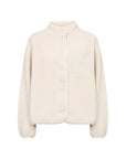 Teddy Jacke mit Knöpfen und Brusttasche in Creme