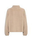 Teddy Jacke mit Knöpfen und Brusttasche in Beige