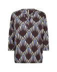 Longshirt mit Muschelprint und V-Ausschnitt