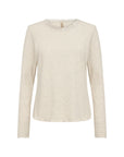 Longshirt mit Spitzenbesatz in Sand