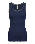 Ripptop mit Spitze in navy
