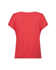 Basic Shirt mit V-Ausschnitt in Erdbeerrot