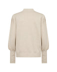 Leichter Pullover mit Puffärmeln in Creme