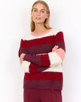 Kuschelpullover mit breiten Streifen