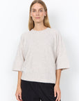Pullover mit mittellangen Ärmeln und weicher Textur in Sand