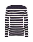 Ripp-Pullover mit geradem Saum in Navy