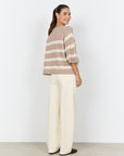Gestreifter Pullover mit 3/4 Ärmeln