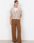 Cardigan mit Strickmuster in Creme
