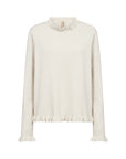 Weicher Rüschen-Pullover in Creme