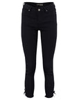 Stretch Jeans mit Flecht-Details in Navy