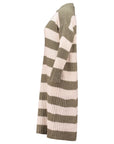 Strick-Kleid mit Streifen in Grün