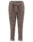 Joggpants mit Glitzerbändel in Leooptik