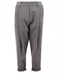 Anzugshose 'Baggy Style' mit Nadelstreifen in Grau