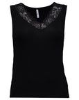 Top mit Spitze in Schwarz