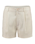Leinen Shorts in Creme