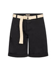 Shorts mit geflochtenem Gürtel in Schwarz