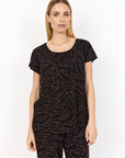 Blusenshirt mit dunklem Zebraprint
