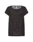 Blusenshirt mit dunklem Zebraprint