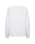 Bluse in Weiß mit rundem Kragen