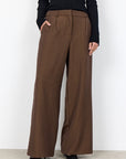 Weite Anzughose in braun-meliert