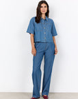 Bluse mit Nadelstreifenmuster in Blau