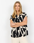 Viskose Bluse mit abstraktem Druck