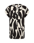 Viskose Bluse mit abstraktem Druck